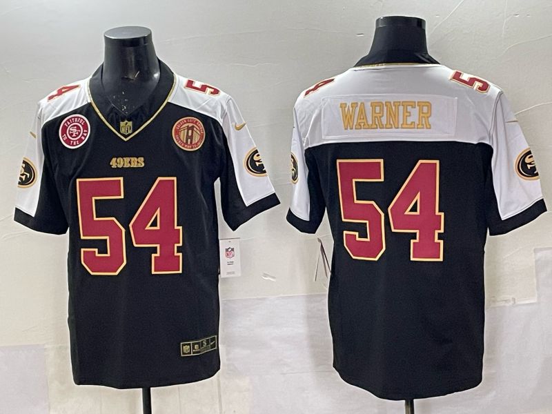 Men 2025 Nike San Francisco 49ers #54 Warner Black Limited NFL Jersey style 0067